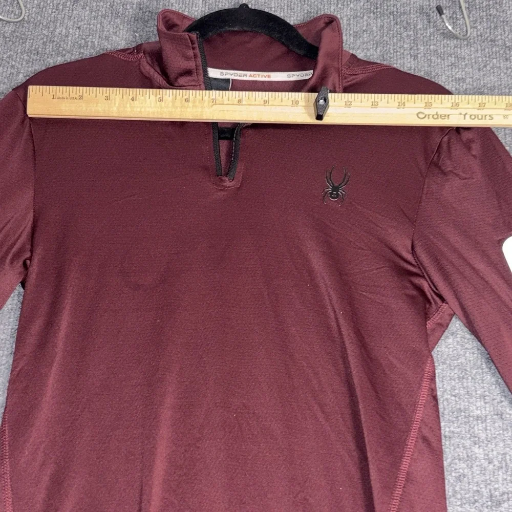 Spyder‎ Pullover Men's Small Burgundy Polyester 1/4 Zip Activewear Training